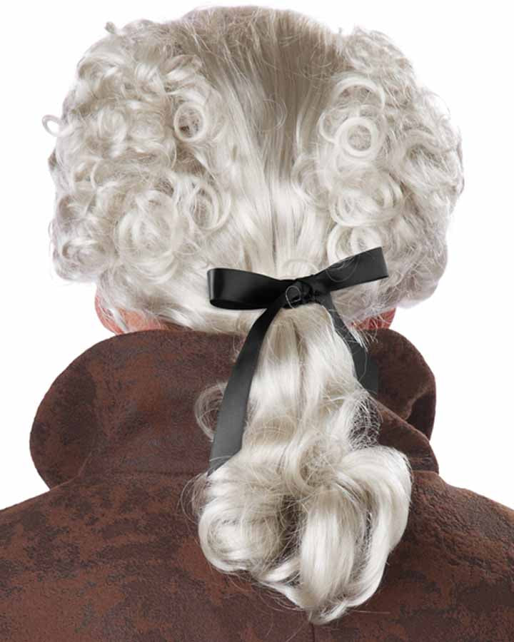 18th Century Historical Grey Ponytail Wig - Image 2