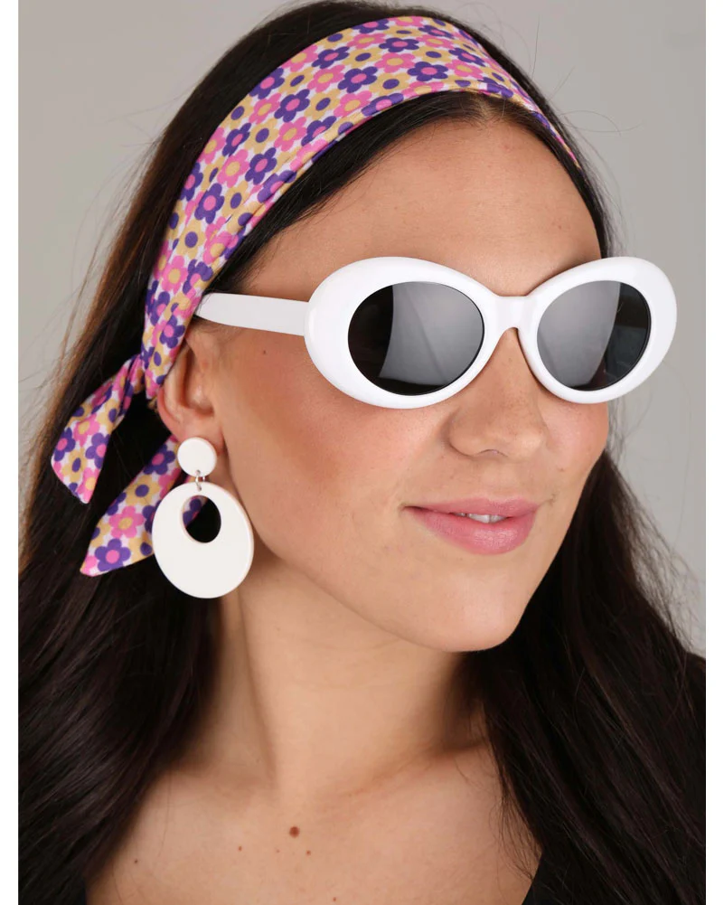 1960s Deluxe Scarf Sunglasses and Pair of Earrings Accessory Set - Image 2