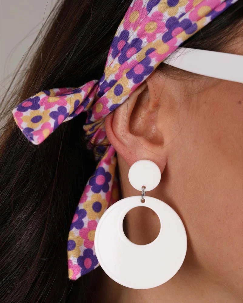 1960s Deluxe Scarf Sunglasses and Pair of Earrings Accessory Set - Image 3