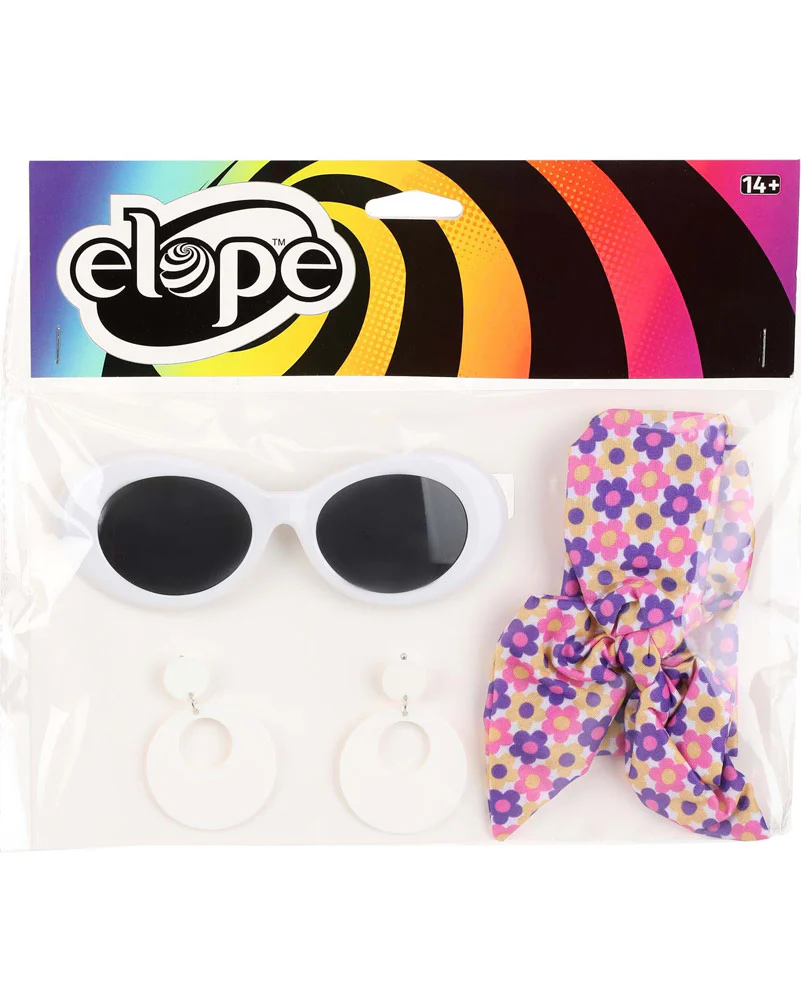 1960s Deluxe Scarf Sunglasses and Pair of Earrings Accessory Set - Image 4