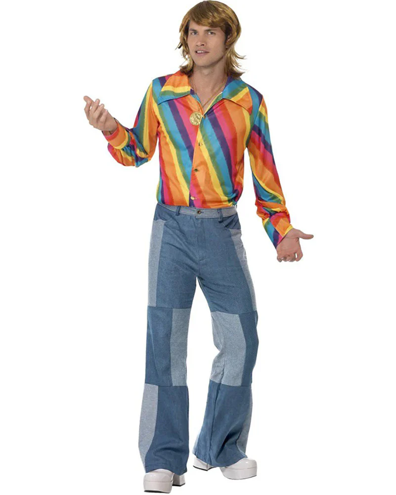 1970s Rainbow Colour Mens Shirt - Image 2