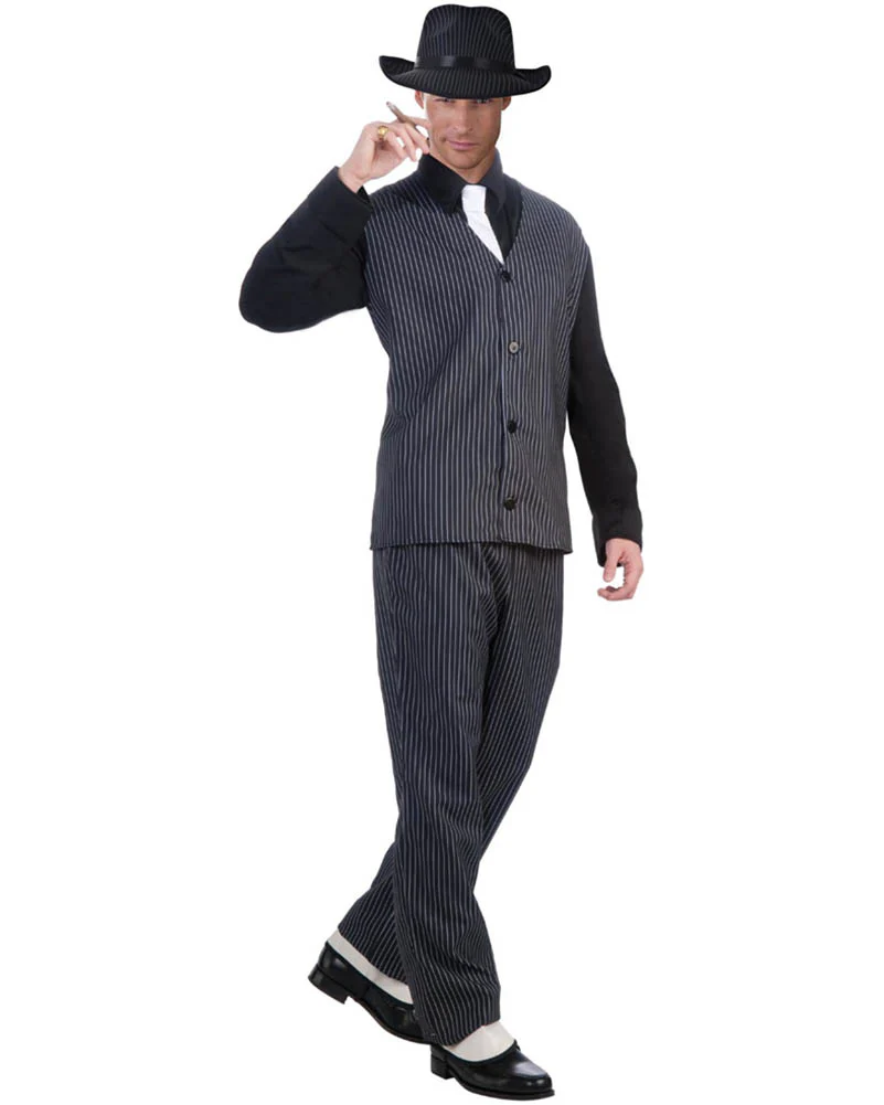 20s Gangster Pinstriped Mens Costume