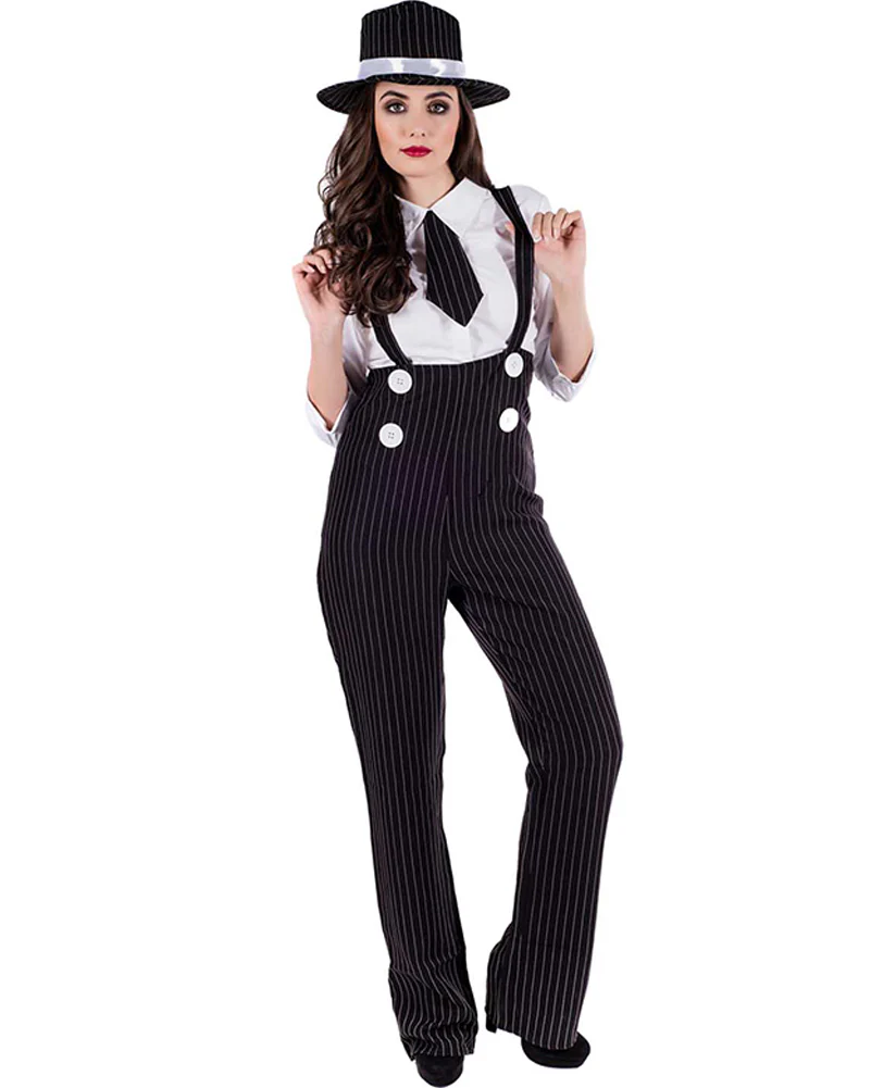 20s Pinstripe Lady Gangster Womens Costume - Image 2