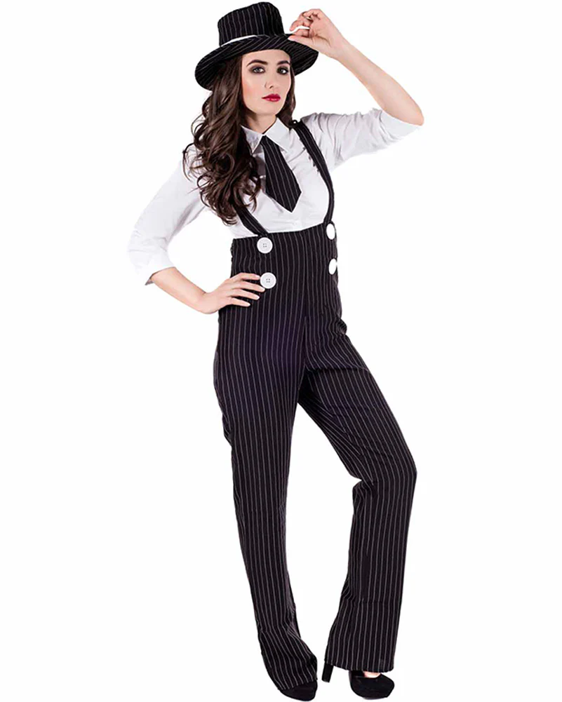 20s Pinstripe Lady Gangster Womens Costume - Image 3