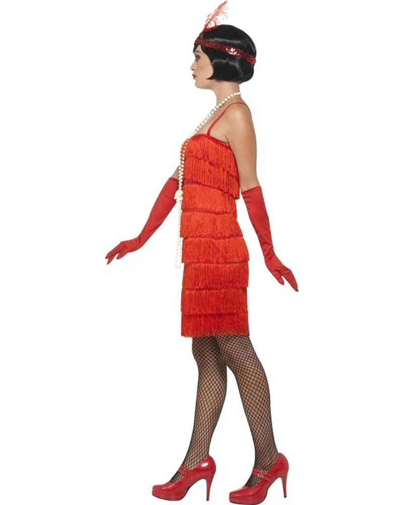 20s Rose Red Flapper Womens Costume - Image 3