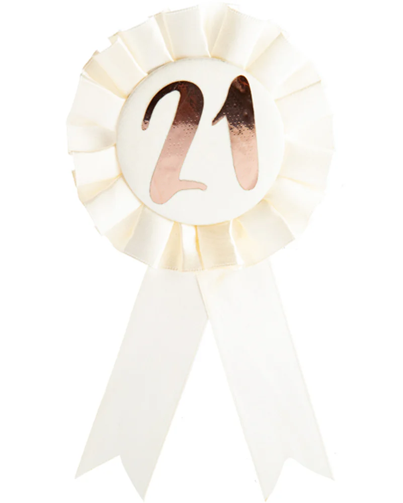 21st Birthday Rose Gold Badge