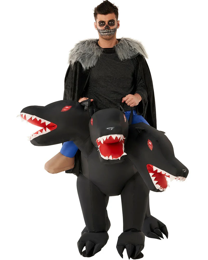 3 Headed Dog Ride On Inflatable Adult Costume - Image 2