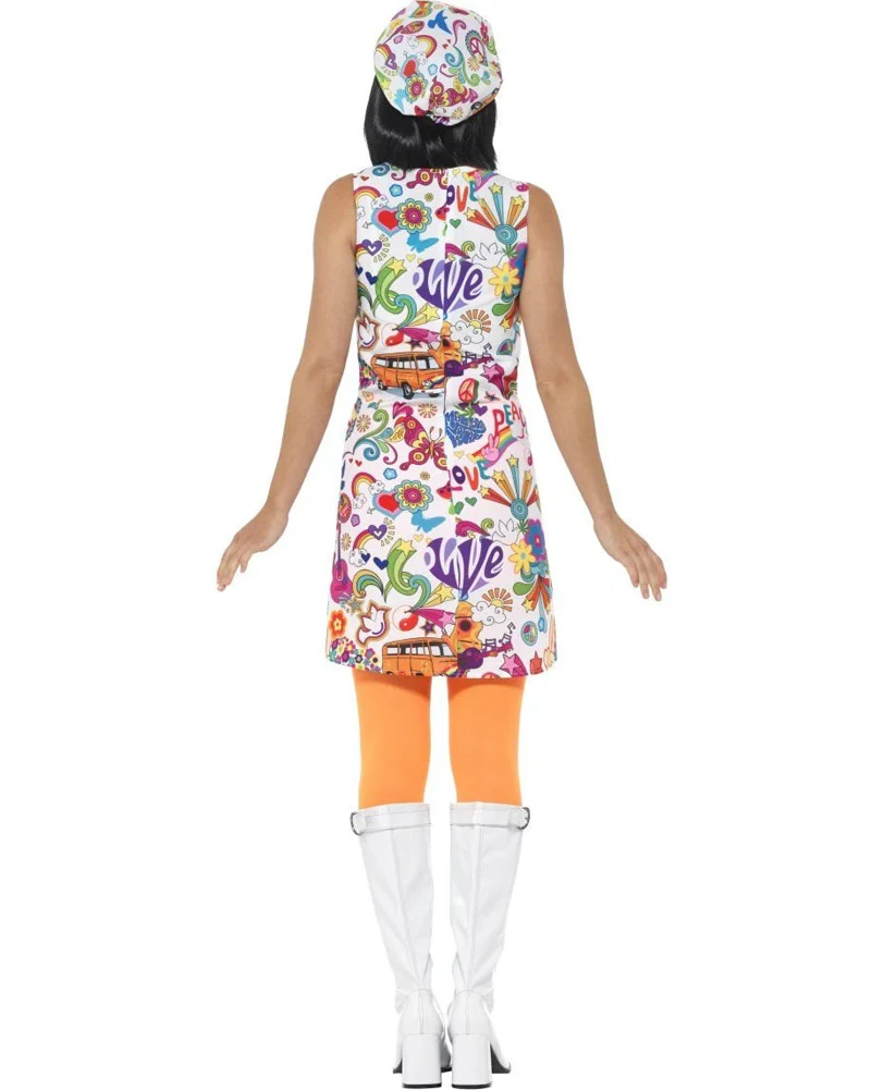 60s Groovy Chick Womens Plus Size Costume - Image 3