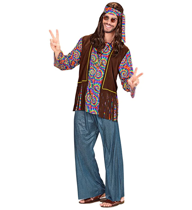60s Psychedelic Hippie Man Mens Costume - Image 2