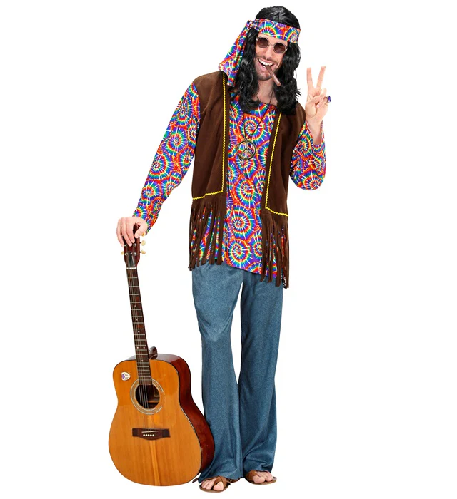 60s Psychedelic Hippie Man Mens Costume - Image 3