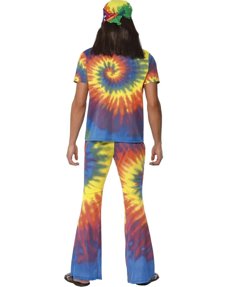 60s Rainbow Tie Dye Mens Costume - Image 3