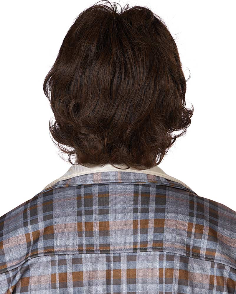 70s Disco Daddy Short Brown Wig and Moustache - Image 3