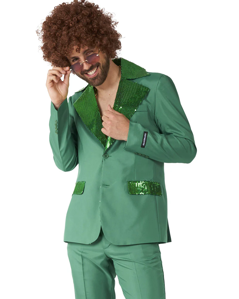 70s Disco Green Mens Suitmeister - Image 3