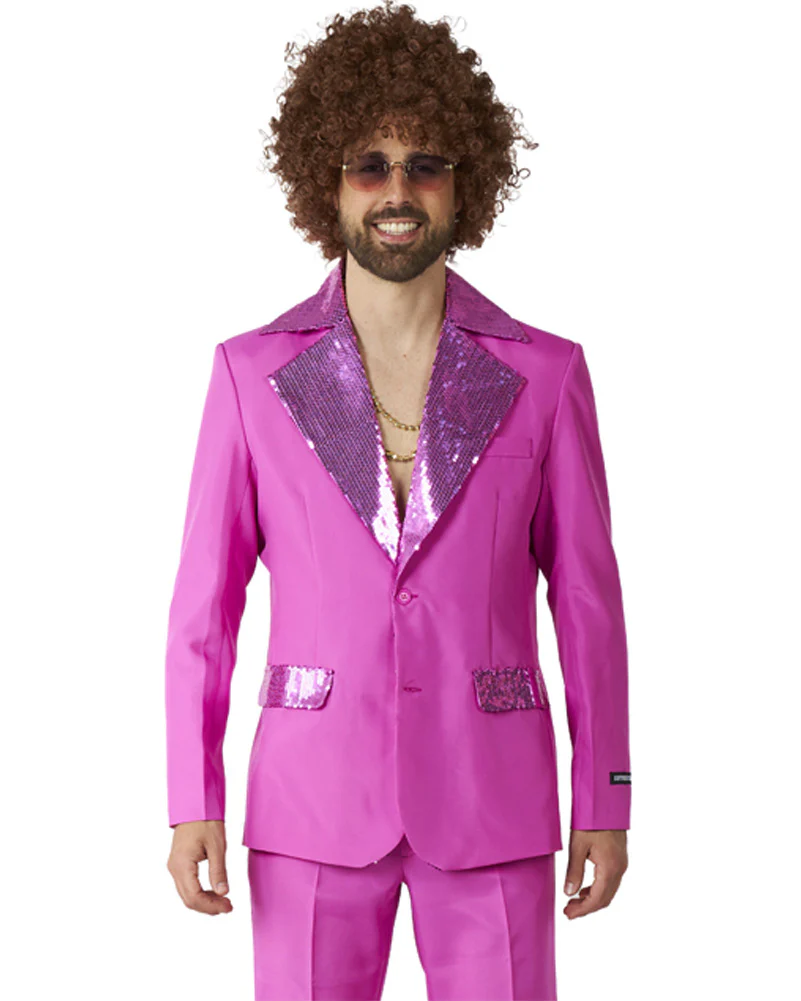 70s Disco Pink Mens Suitmeister - Image 3