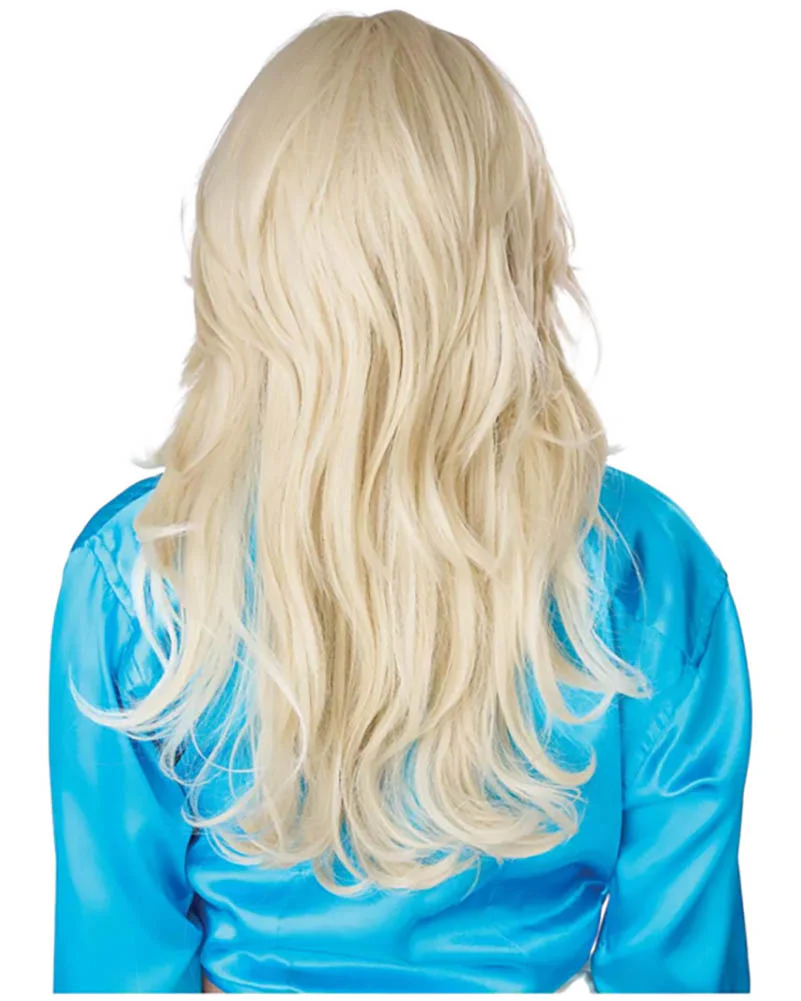 70s Fashion Model Long Platinum Blonde Wig - Image 2