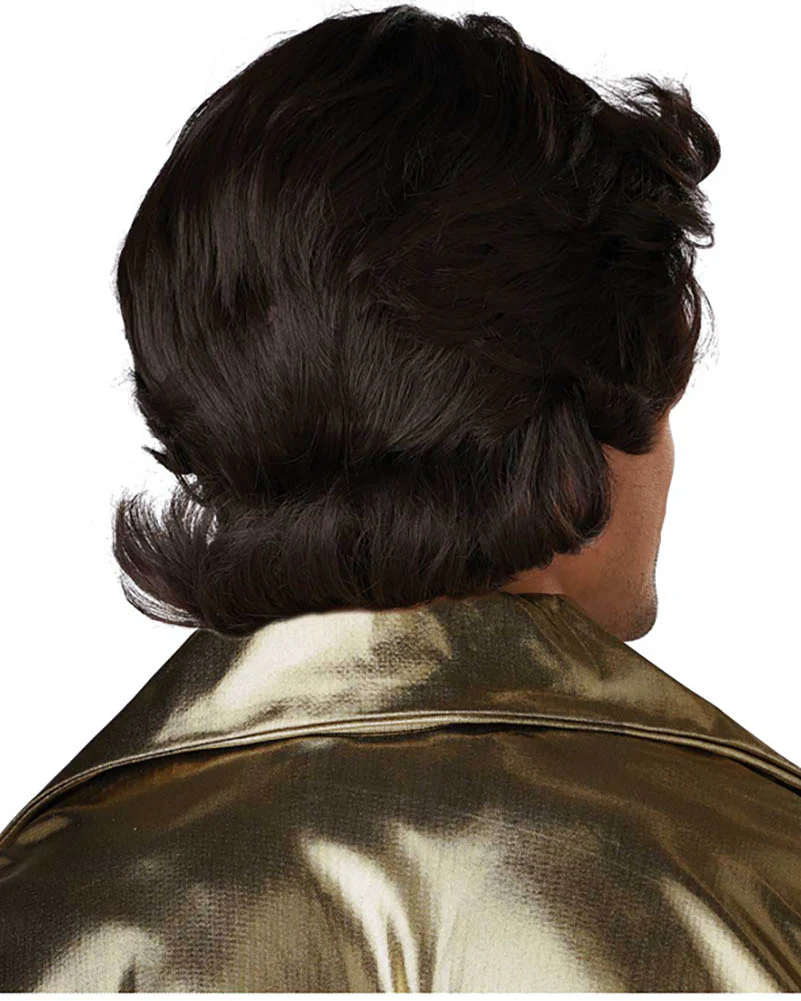 70s Feathered and Flashy Dark Brown Wig - Image 2