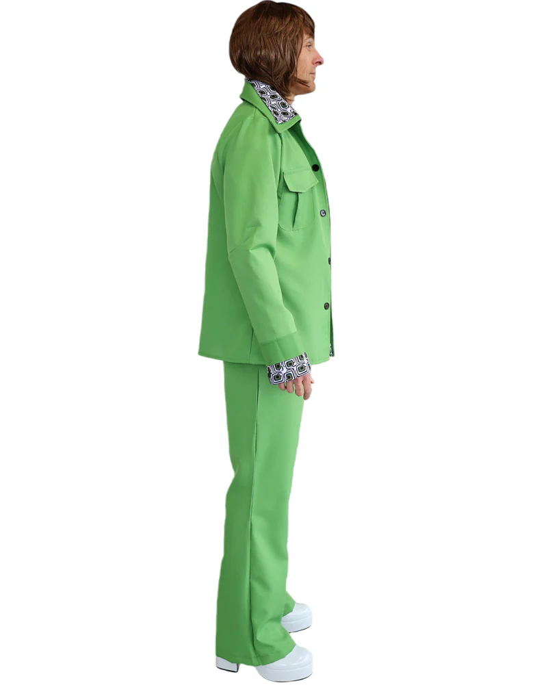 70s Green Suit Mens Costume - Image 3