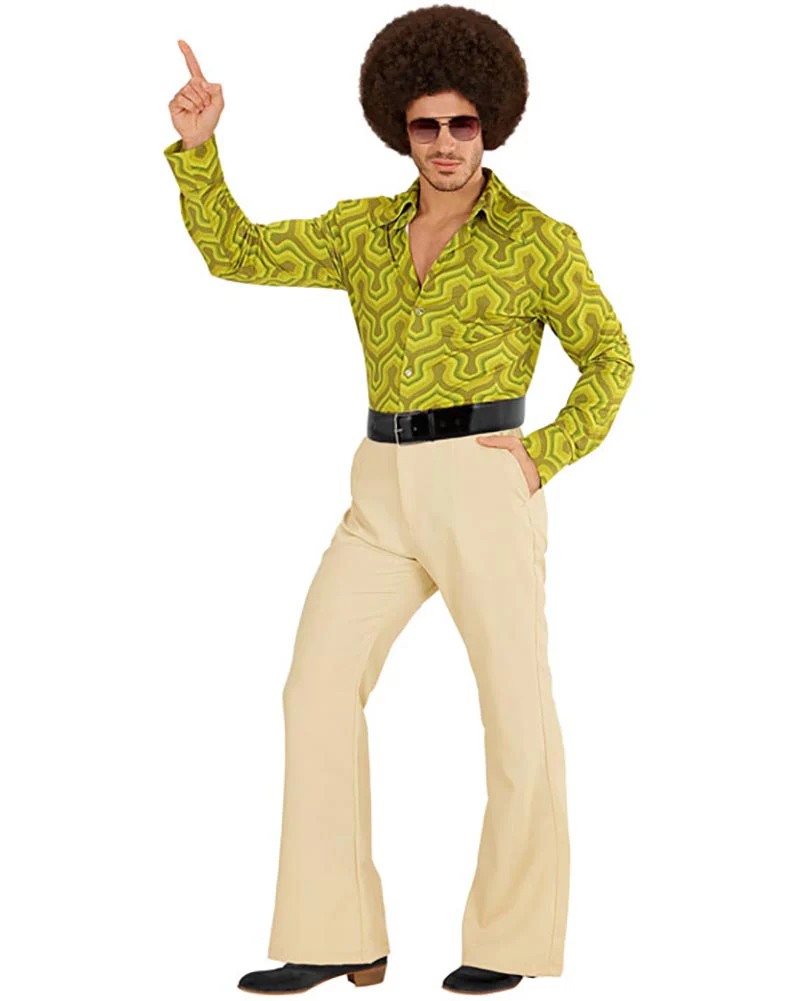 70s Groovy Beige Mens Pants - Image 3