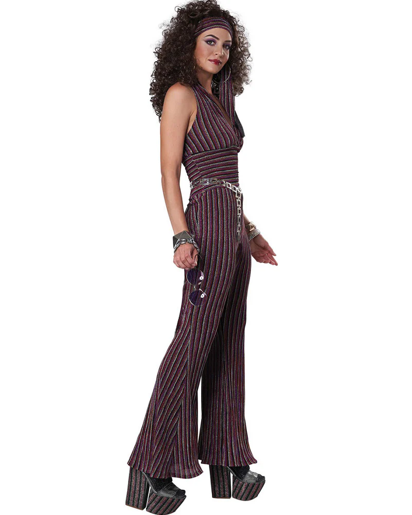 70s Halter Pant Set Womens Costume - Image 3