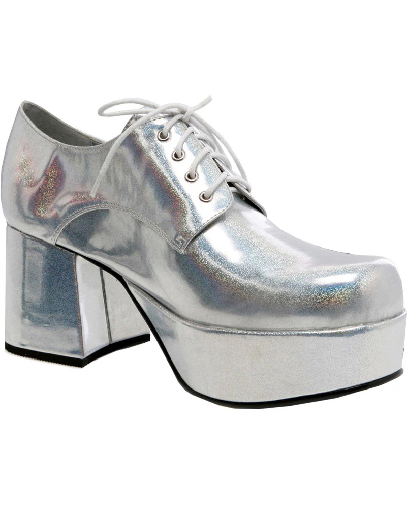 70s Pimp Silver Deluxe Mens Shoes