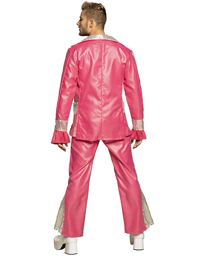 70s Pink Disco King Mens Costume - Image 2