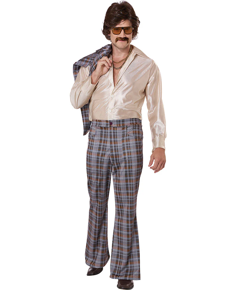 70s Plaid Stallion Leisure Suit Mens Costume - Image 5