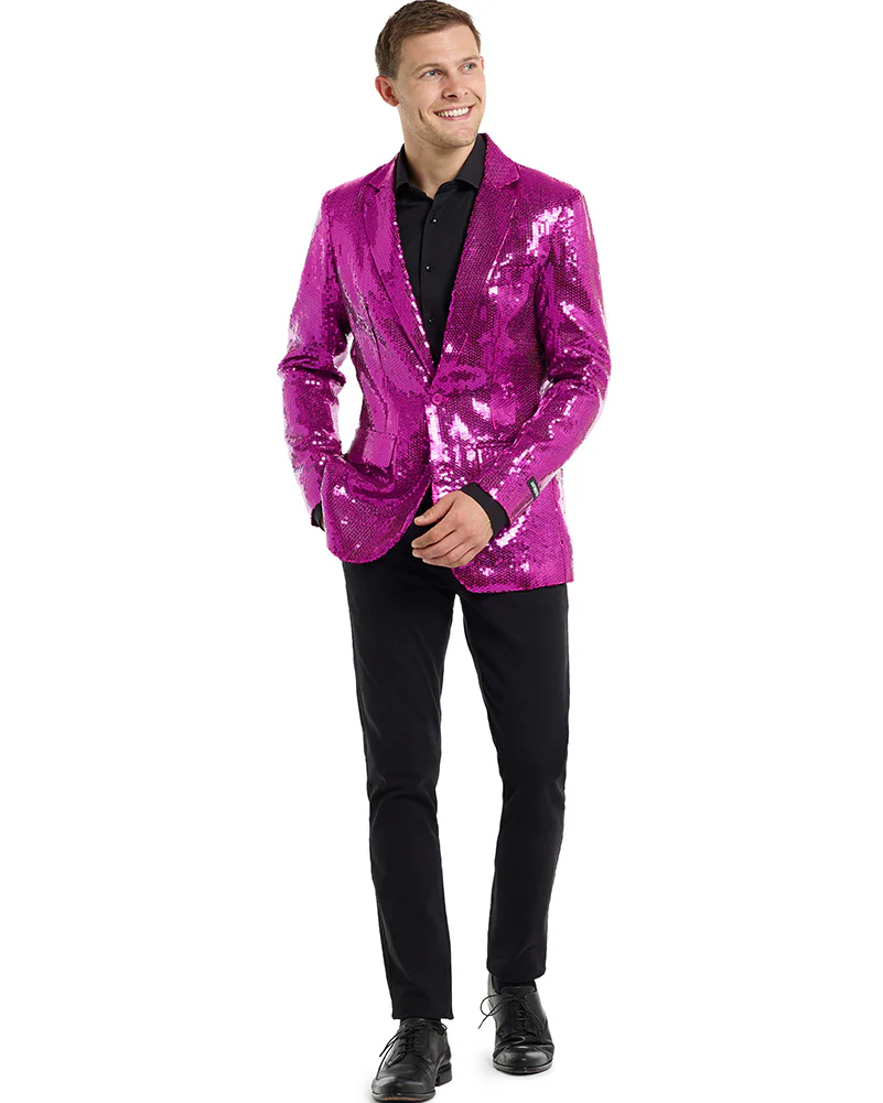70s Sequins Pink Mens Suitmeister Jacket - Image 2