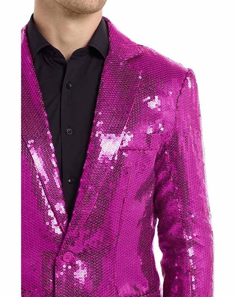 70s Sequins Pink Mens Suitmeister Jacket - Image 5