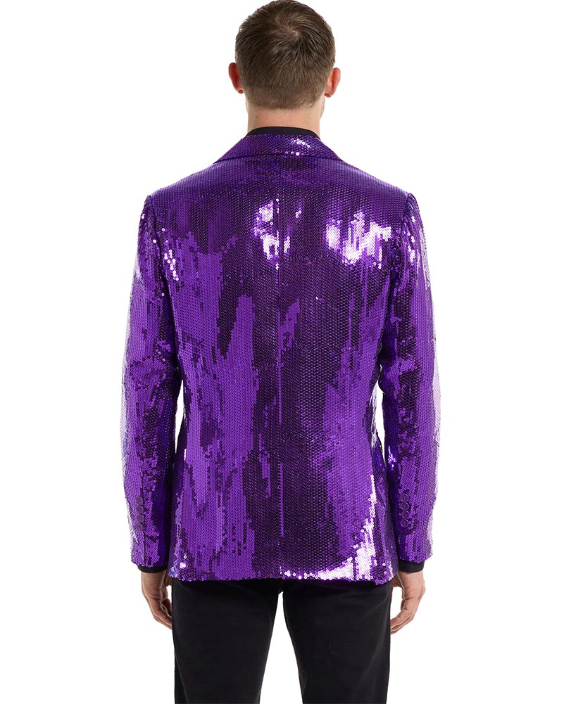 70s Sequins Purple Mens Suitmeister Jacket - Image 3