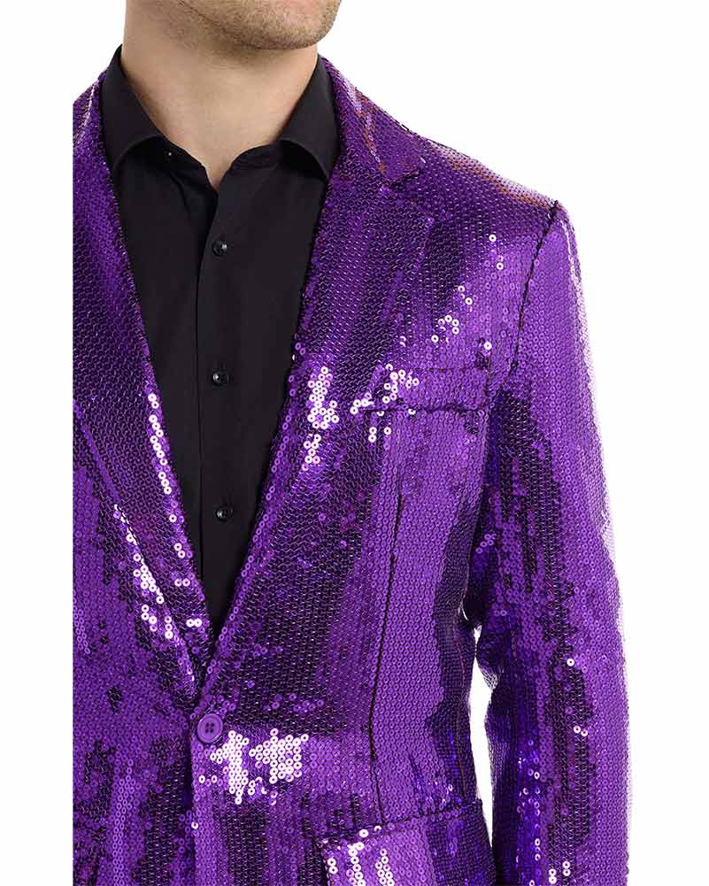 70s Sequins Purple Mens Suitmeister Jacket - Image 5