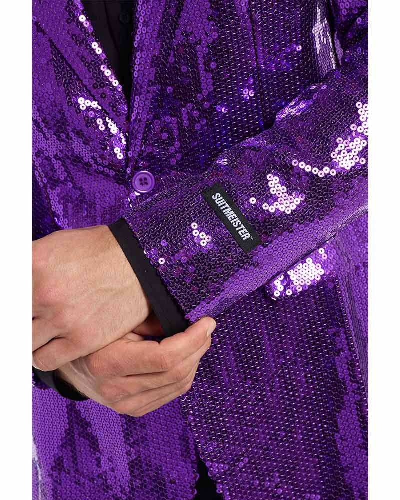 70s Sequins Purple Mens Suitmeister Jacket - Image 6