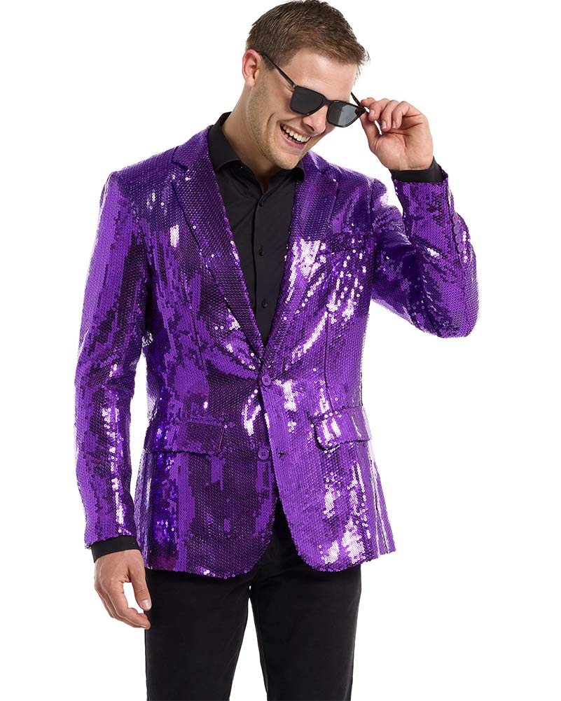 70s Sequins Purple Mens Suitmeister Jacket - Image 7