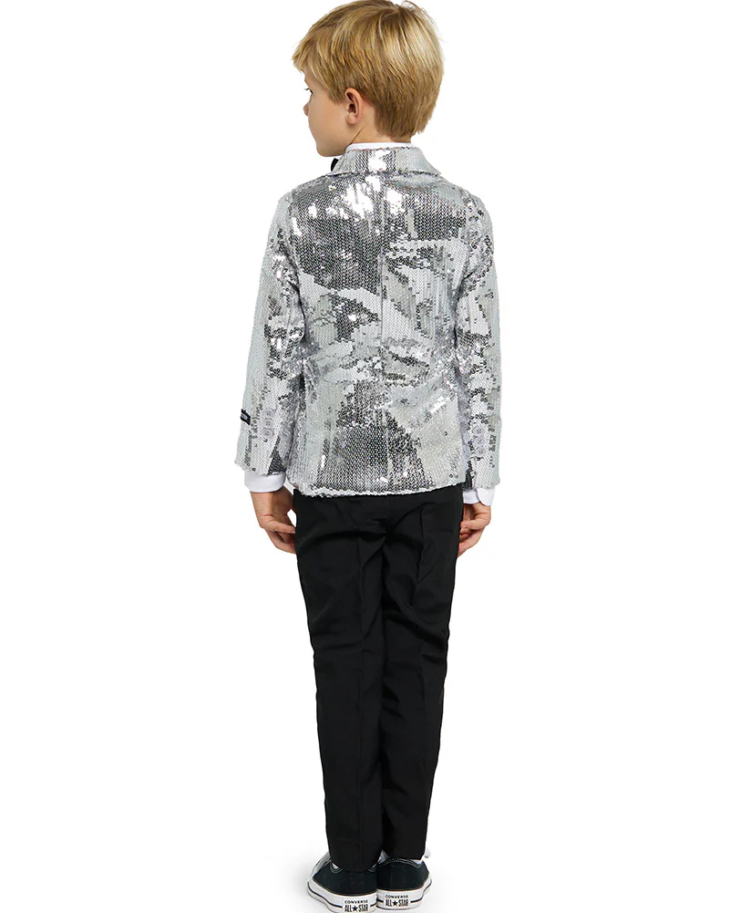 70s Sequins Silver Boys Suitmeister Jacket - Image 3
