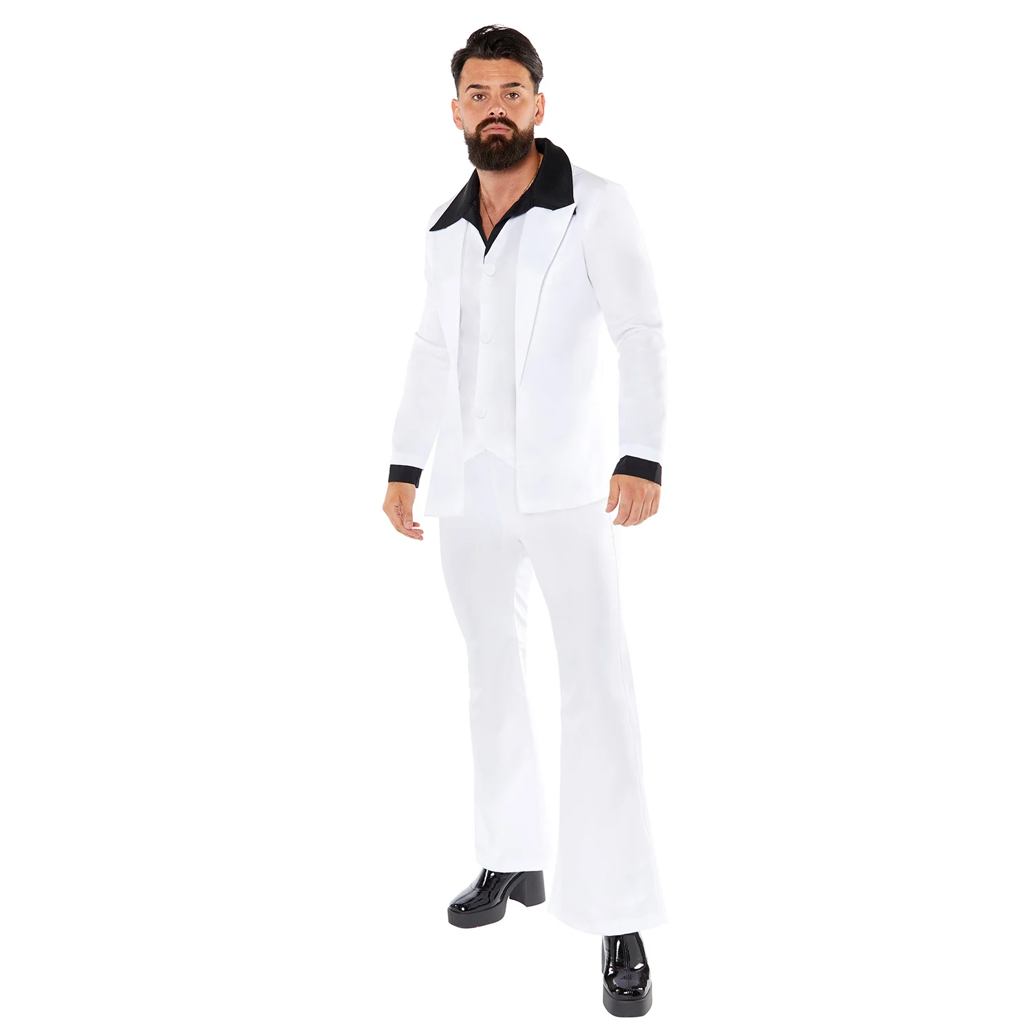 70s White Disco Suit Mens Costume Size Medium