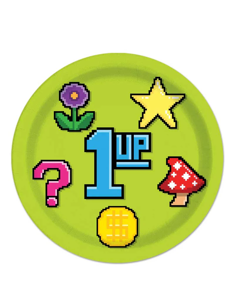 8 Bit 23cm Plates Pack of 8 - Image 2