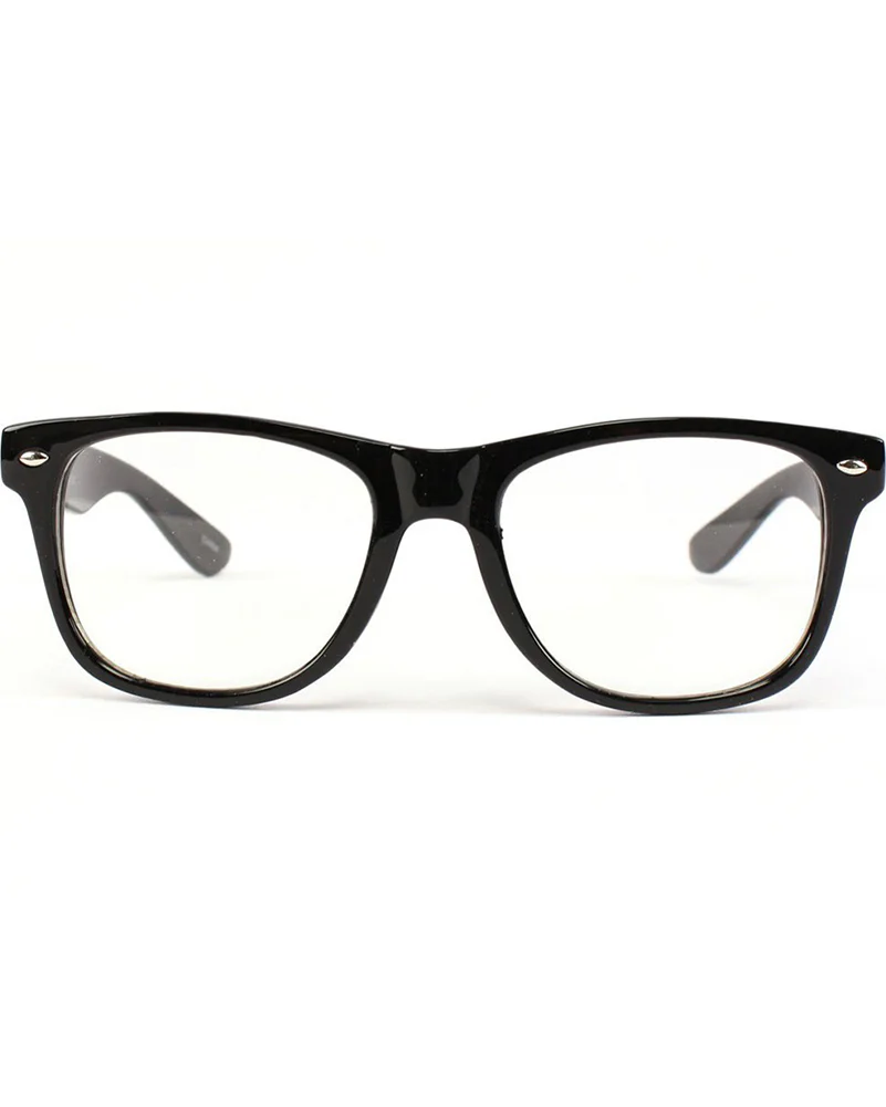 80s Black and Clear Deluxe Glasses