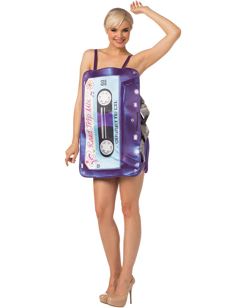 80s Cassette Mix Tape Dress Womens Costume - Image 4