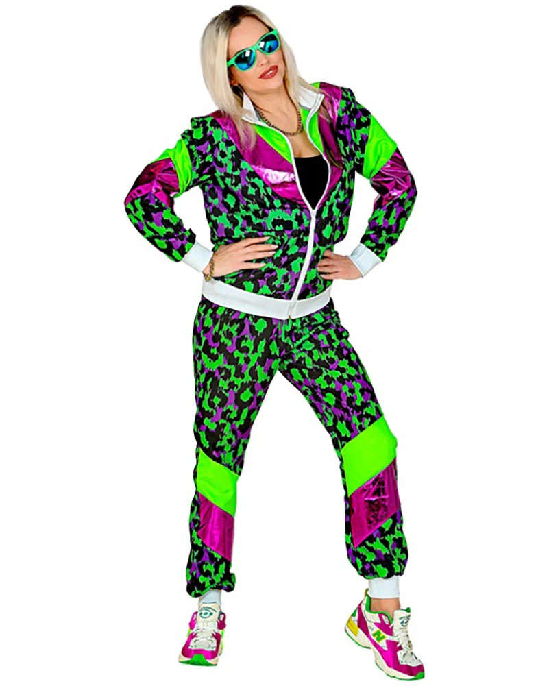 80s Green Party Animal Shell Suit Adults Costume - Image 2