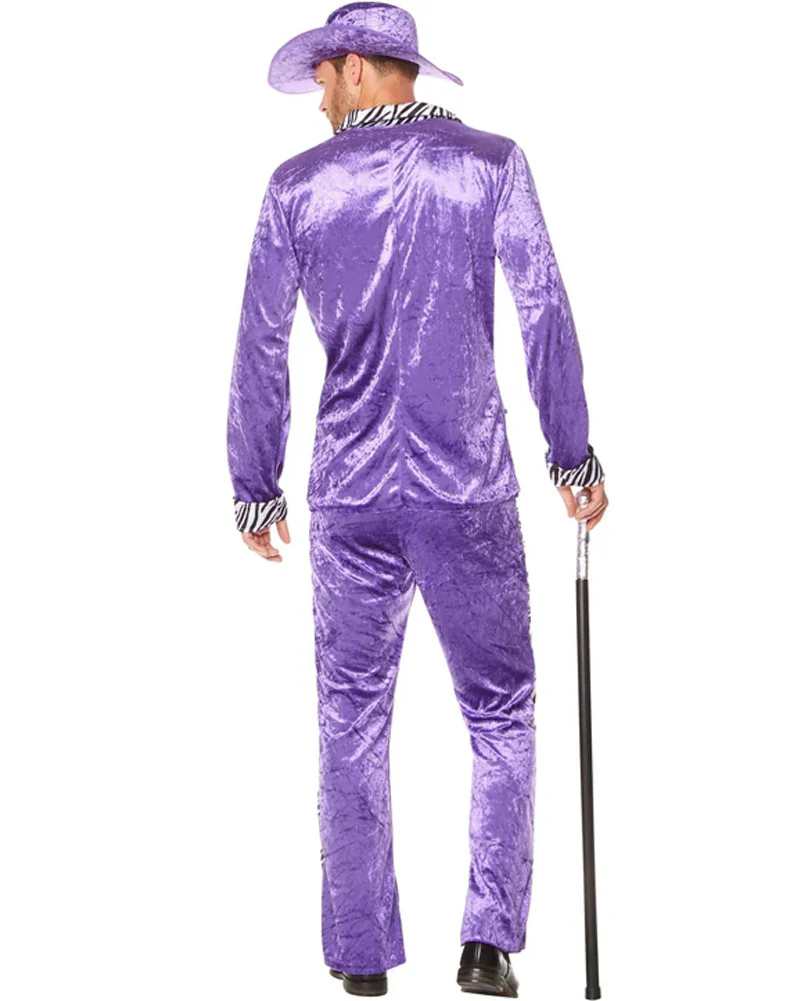 80s Pimp Purple Suit Mens Costume - Image 2