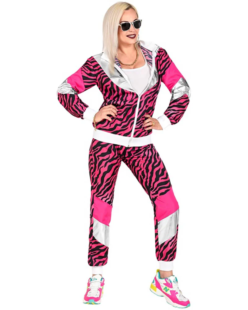 80s Pink Tiger Shell Suit Adults Costume - Image 4
