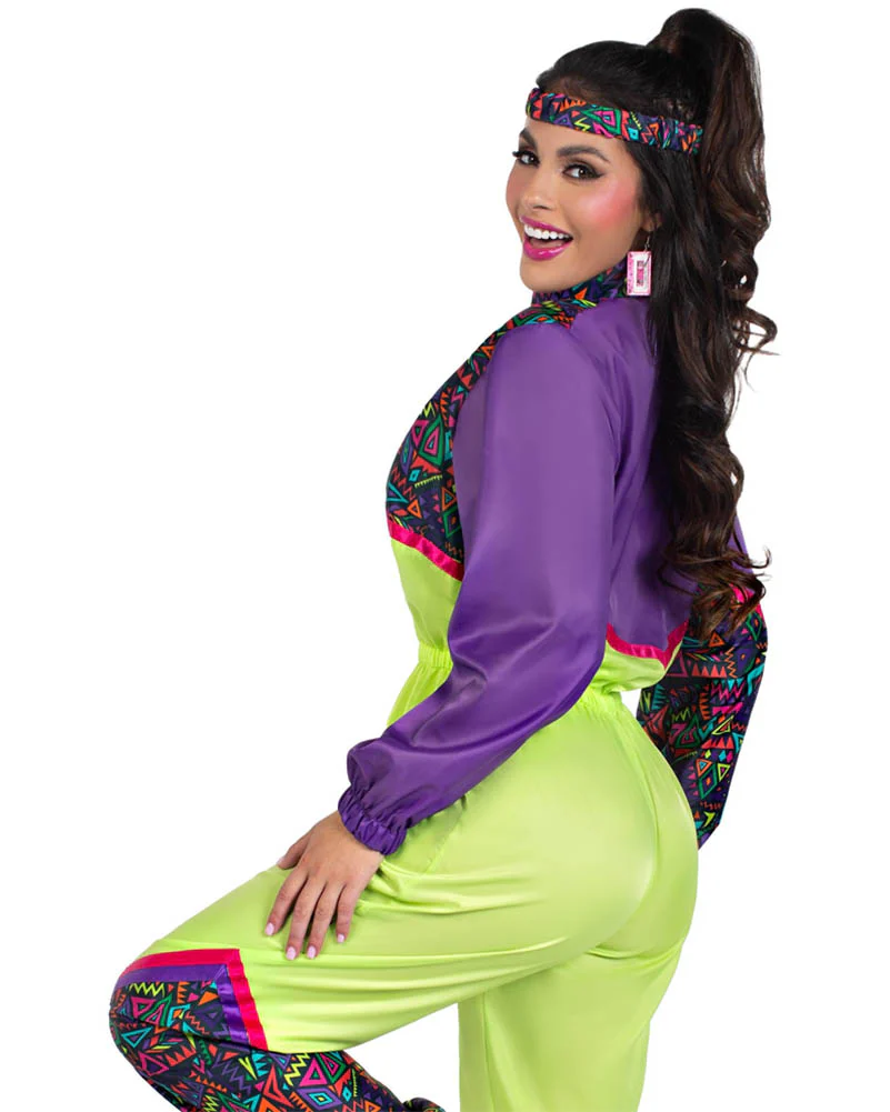 80s Rad Tracksuit Womens Costume - Image 3