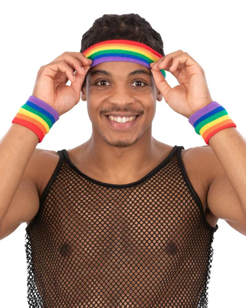 80s Rainbow Sweatbands