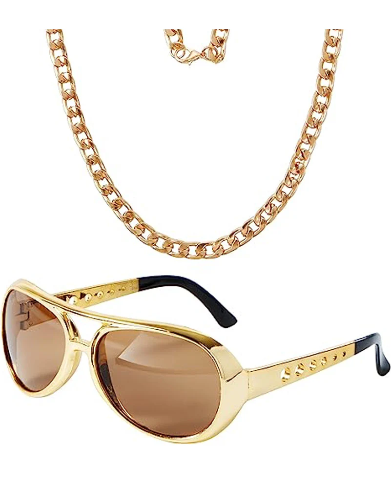80s Rockstar Glasses and Necklace Set - Image 4