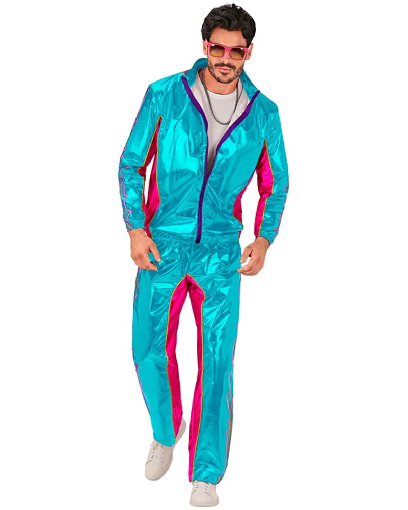 90s Blue Electronic Dance Music Adult Tracksuit - Image 2
