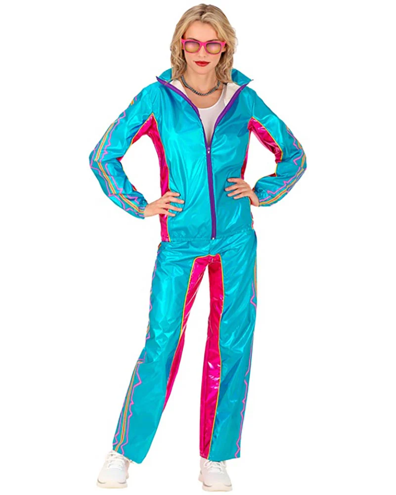 90s Blue Electronic Dance Music Adult Tracksuit - Image 3