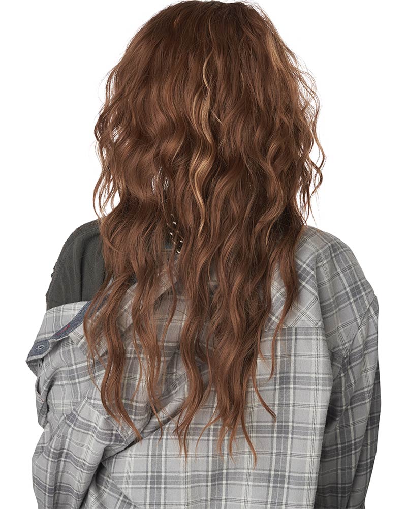 90s Grunge Rocker Long Brown Wig - Image 3