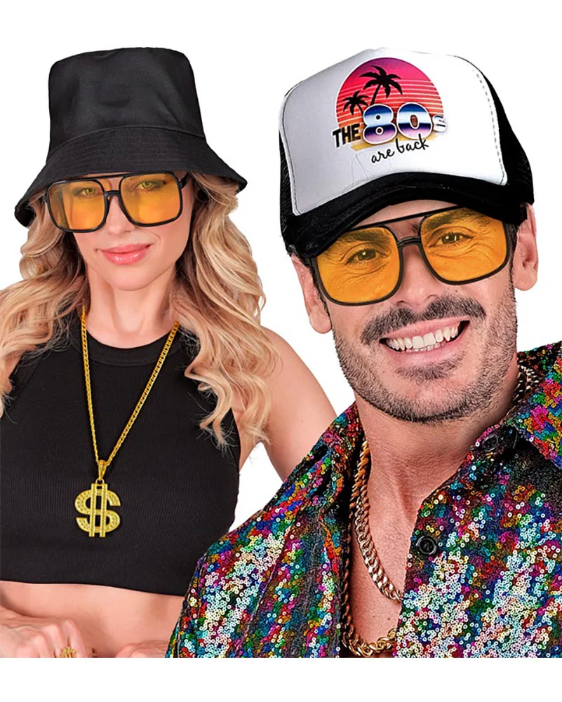 90s Hip Hop Glasses with Yellow Lenses - Image 3