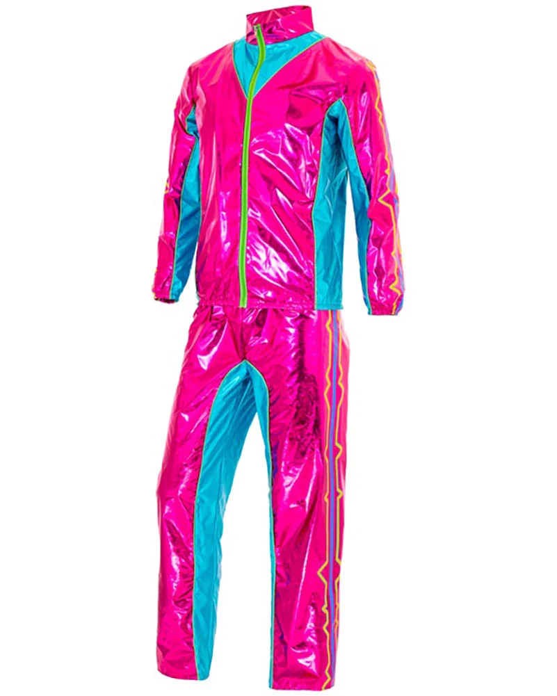 90s Pink Electronic Dance Music Adult Tracksuit - Image 4