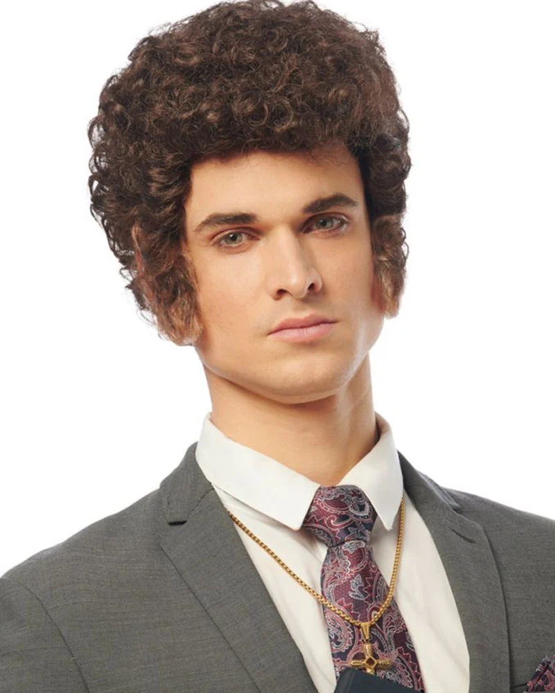 90s Righteous Preacher Curly Brown Wig