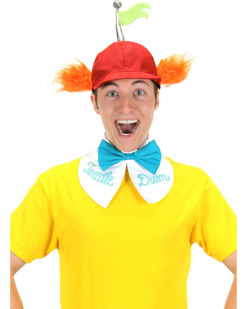 Alice in Wonderland Tweedle Dee and Tweedle Dum Deluxe Hat and Collar - Image 2